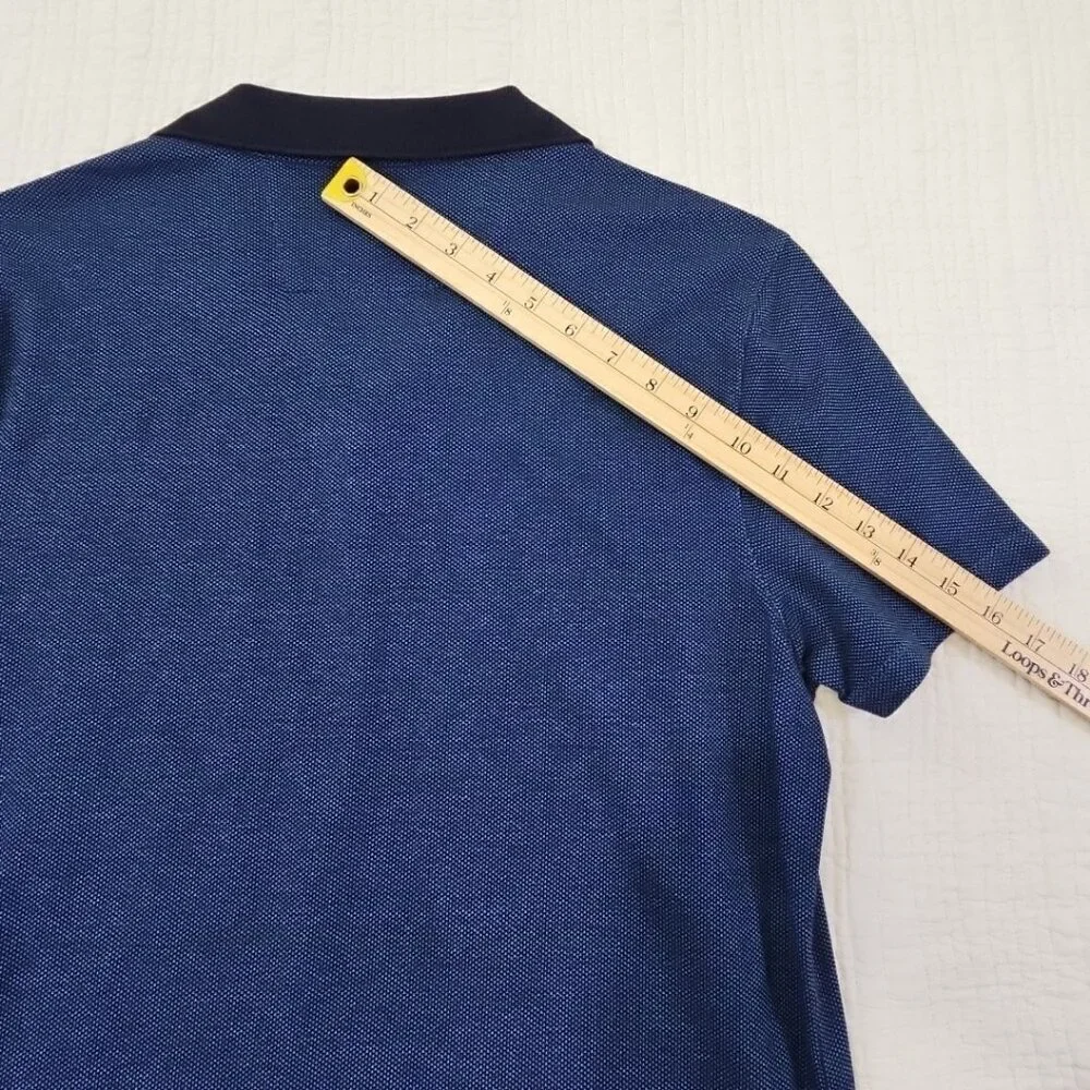Banana Republic Luxury Touch Polo Tennis Golf Shirt‎ Men's M Medium Blue EUC LN